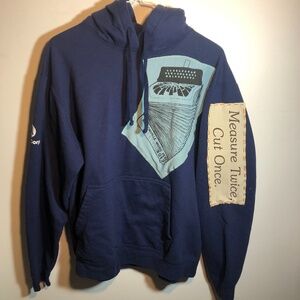 Navy Upcycled Hoodie Large Measure Once Grateful Dead